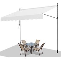 TolleTour Klemmmarkise mit Handkurbel, 300x120cm Balkonmarkise, UV-beständig 50+ höhenverstellbar Sonnenschutz ohne Bohren für Terrasse und Balkon Creme