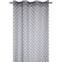 Voilage aux impressions art déco Gris anthracite 140x260 cm