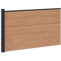 vidaXL Panneau de clôture WPC et Aluminium Marron
