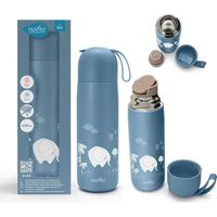Thermos 400 ml avec poignée, acier inoxydable, bleu, Nuvita