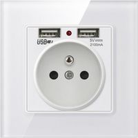 Prise murale Prise murale avec double chargeur USB pour iPhone/Android 1pc