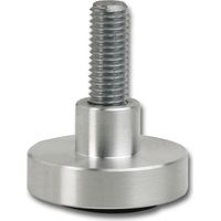 Höhenverstellschraube mit Teller und Gleiter,ø60 M8x25 Aluminium poliert/Stahl