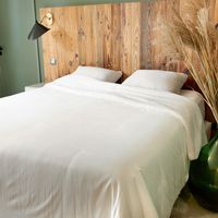 Jeté de lit Réversible Polaire/Motif Jacquard Blanc 240x250 cm