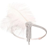 Bandeau pour femme, style années 1920, inspiré du Grand Gatsby, avec plumes et strass, accessoire de coiffure pour cocktail.