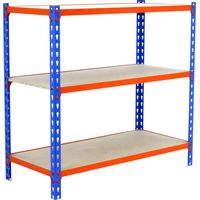 Simonrack Scaffale Leggero Blu Arancione Legno 3 Ripiani
