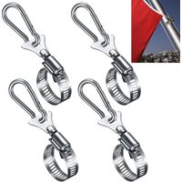 Clips pour Anneaux de Drapeau,Équipement pour mât à Drapeau,Anneaux Clips de Mât de Drapeau,Clip de Mât de Drapeau Clip de Mât en Acier Inoxydable,Diamètre Mâts de Drapeau