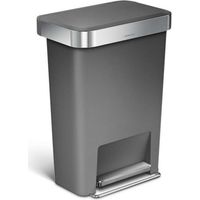 Simplehuman - Pattumiera 45 l, con tasca porta-sacco, acciaio inox/grigio CW1386CB