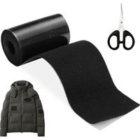 CCYKXA Selbstklebendes Textilreparaturset, 10 x 200 cm wasserdichte Nylonflicken, Textilreparaturset für Autositze, Jacken, Zelte, Sofas, Daunenjacken, Schlafsäcke, Rucksäcke, Schwarz
