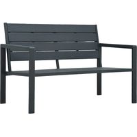 Panca da giardino mobili da giardino per esterni terrazza 120 cm HDPE grigio aspetto legno 020011205