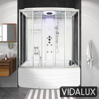 Vidalux SS1700 Steam Shower Whirlpool Bath 1700 x 900 White Glass