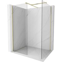 Mexen Kioto panel de ducha Walk-in 180 x 105 cm, transparente, dorado cepillado - 800-180-202-55-00-105