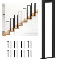 SWANEW 75 cm a U Nero Ghisa balaustra verniciata a polvere Corrimano Maniglia per scale Tenuta sicura