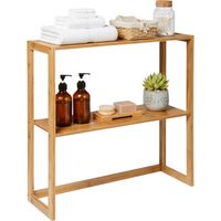Modulares Bambusregal mit 2 Ebenen und Überdachung, 60 x 57 x 20 cm, 7house