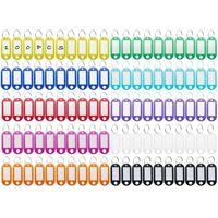 100 Pièces Porte-Clés, Étiquettes de Clé en Plastique, Inscriptibles Porte Clef Couleur en 10 Couleurs, en étiquettes d'identification avec Porte-Clé, pour Clefs, Bagages ou bureau