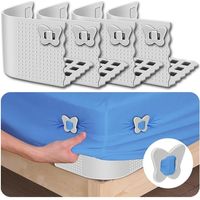 Attache de Drap avec Verrouillage pour Maintenir Fermement Les Draps, Tendeur d'angle de pour Rester en Place, Gris