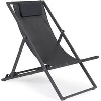 Transat Taylor gris foncé et anthracite avec structure en aluminium