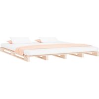 vidaXL Letto a Pallet 140x190 cm in Legno Massello di Pino