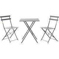 Ensemble table et chaises en métal gris élégant - gris anthracite élégant