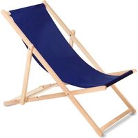 greenblue Chaise longue en bois bleu marine confortable