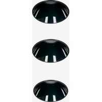 SKLUM Pack mit 3 rahmenlosen, runden Einbau-LED-Downlights Ø6,8 cm aus Aluminium Luisiana Schwarz