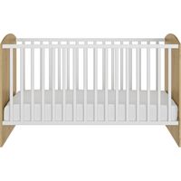 Lit évolutif bébé 70 x 140 cm – Bois massif chêne artisan – Sommier réglable 2 hauteurs – Barrières fixes pour sécurité – Galipette