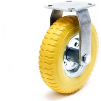 Wiltec – Roue de transport fixe increvable 215 mm – Capacité 100 kg – Roue en PU pour chariots et meubles – Usage silencieux et durable