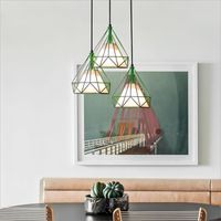 3-pack Industrial Pendant Light Adjustable Ceiling Hanging Light Metal Chandelier Fixtures Green Hanging Lamp Ø25cm