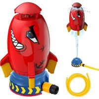 Shine Home Rocket Wassersprinkler Kinder Outdoor, Water Rocket Sprinkler, Garten Wasserstrahl Rakete, Raketwatersproeier, 5 Meter Slang, Waterspeelgoed Voor Kinderen, Waterraketsprinkler(rood)