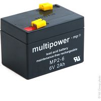 Multipower - Batterie plomb AGM MP2-6 6V 2Ah F4.8