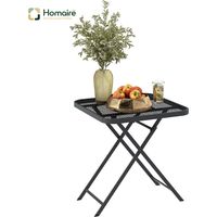 HOMAIRE Gartentisch klappbar quadratisch wetterfest Schwarz für Garten Terrasse Balkon