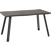 Quebec Wave Edge Dining Table - L80 x W140 x H76 cm - Black Wood Grain/Black