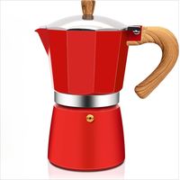 Aluminum Espresso Stovetop Moka Pot Express Coffee Maker Percolator Italian Classic Mocha Coffee Machine for Italian and Cuban Cafe Brewing, 600ml 12 Cup rouge