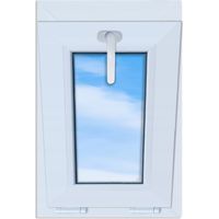 Ventana de PVC blanca, abatible, 40x60, nueva, 400x600, de apertura superior, doble acristalamiento