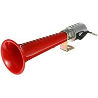 Haut-parleur universel 12 / 24V super fort klaxon à air trompette 180DB pour train de bateau de camion de voiture, rouge (compresseur non inclus)