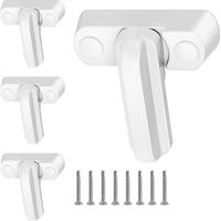 Lot de 4 verrous de fenêtre - Verrous pivotants avec vis de fixation pour portes et fenêtres en PVC