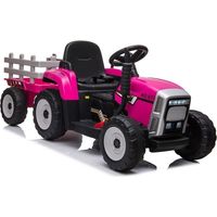 Tracteur orientable électrique avec remorque - rose