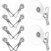 Ventouses Robustees 4,1 CM Clip Inox Lot de 10 pour Organisation la Cuisine, Fixation sur Verre et Accessoires Voiture Utilisation Polyvalente