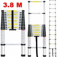 Telescopic Ladder 3.8M Multi-Purpose Aluminium Telescoping Ladder Extension Extend Portable Ladder Foldable Ladder EN131 and CE Standards