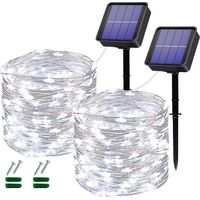 Outdoor Solar String Lights, 12m, 100 LED Solar String Lights, 8 Modes, Waterproof Copper Wire Decorative Lights for Garden, Wedding, Party, Patio, Bedroom