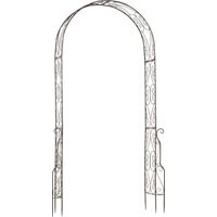 Arche de Jardin en Fer Forgé, Arche à Rosiers, 120x30x226 cm, Métal Époxy Noir Vieilli Cuivré