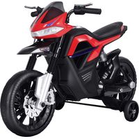 Moto ElĂ©ctrica Infantil Moto de Juguete Niños +3 Años BaterĂa 6V con Luces y MĂşsica 105x52,3x62,3cm Rojo