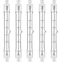 5 Pièces 200W R7S Ampoule Halogène 118mm 220-240V 3100 lm Lumière Blanche Chaude Tige Halogene Dimmable Éclairage Spot Extérieur et Intérieur pour Bâtiment Paysage Sécurité Éclairage de Scène Studio