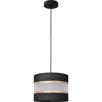 Helam HELEN Plafonnier Suspension Cylindrique Noir, Or 20cm