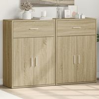 vidaXL Credenze 2 pz Rovere Sonoma 60x30x84 cm in Legno Multistrato
