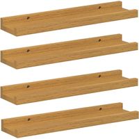 vidaXL Wall Shelf Wall-Mounted 4 pcs Beige 40 x 9 x 3 cm