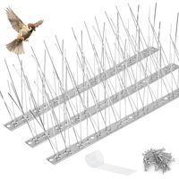 Pics anti-pigeons pour rebord de fenêtre de balcon, acier, 33 cm, lot de 6.