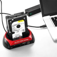 Multifonctionnel HDD Station D\'accueil Double USB 2.0 2.5/3.5 Pouce IDE SATA Boîte DISQUE DUR Externe Disque Dur Boîtier de Disque