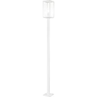 "Lampione MIRAGE in metallo bianco con diffusore in vetro 199.5 cm."
