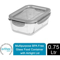 SmartStore Multipurpose BPA Free Glass Food Container with Airtight Lid, 0.75 L