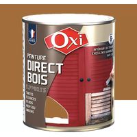 OXI-PEINTURE DIRECT BOIS-Peinture satinée spéciale microporeuse pour bois neufs ou anciens-Ton Bois (ox193) 2.5 litres